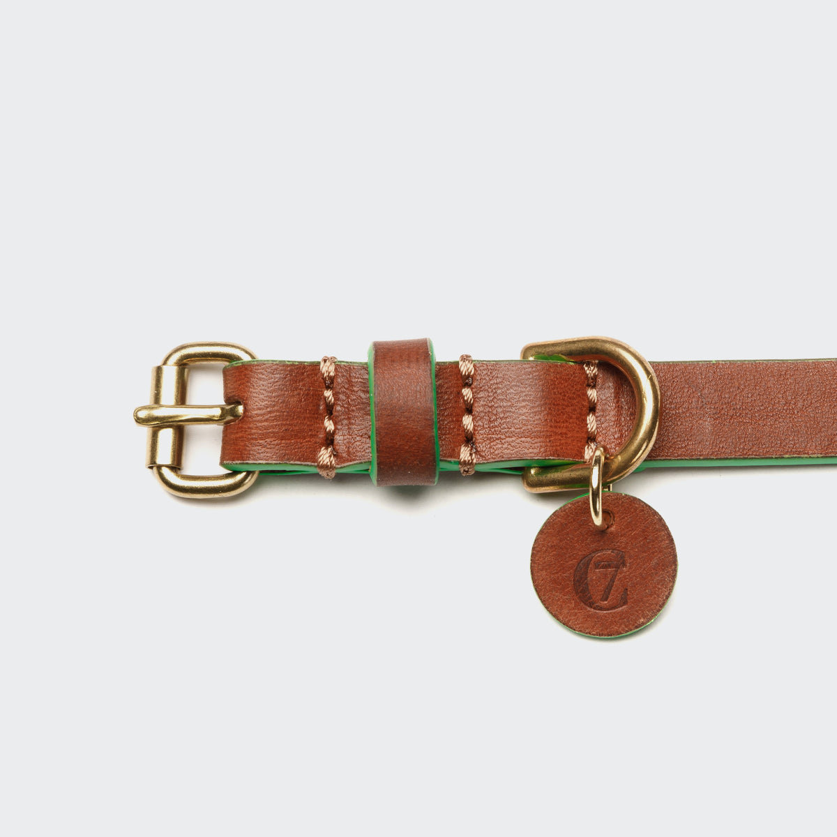 Dog Collar Prince Park Cognac/Green product image