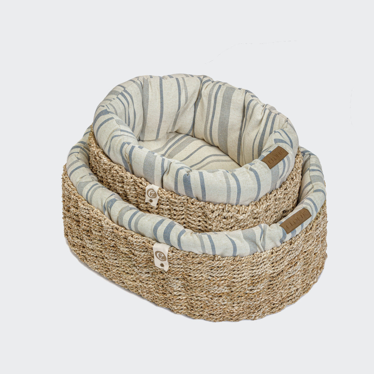 Dog Basket Lazy Linen Stripes Natural/Blue product image
