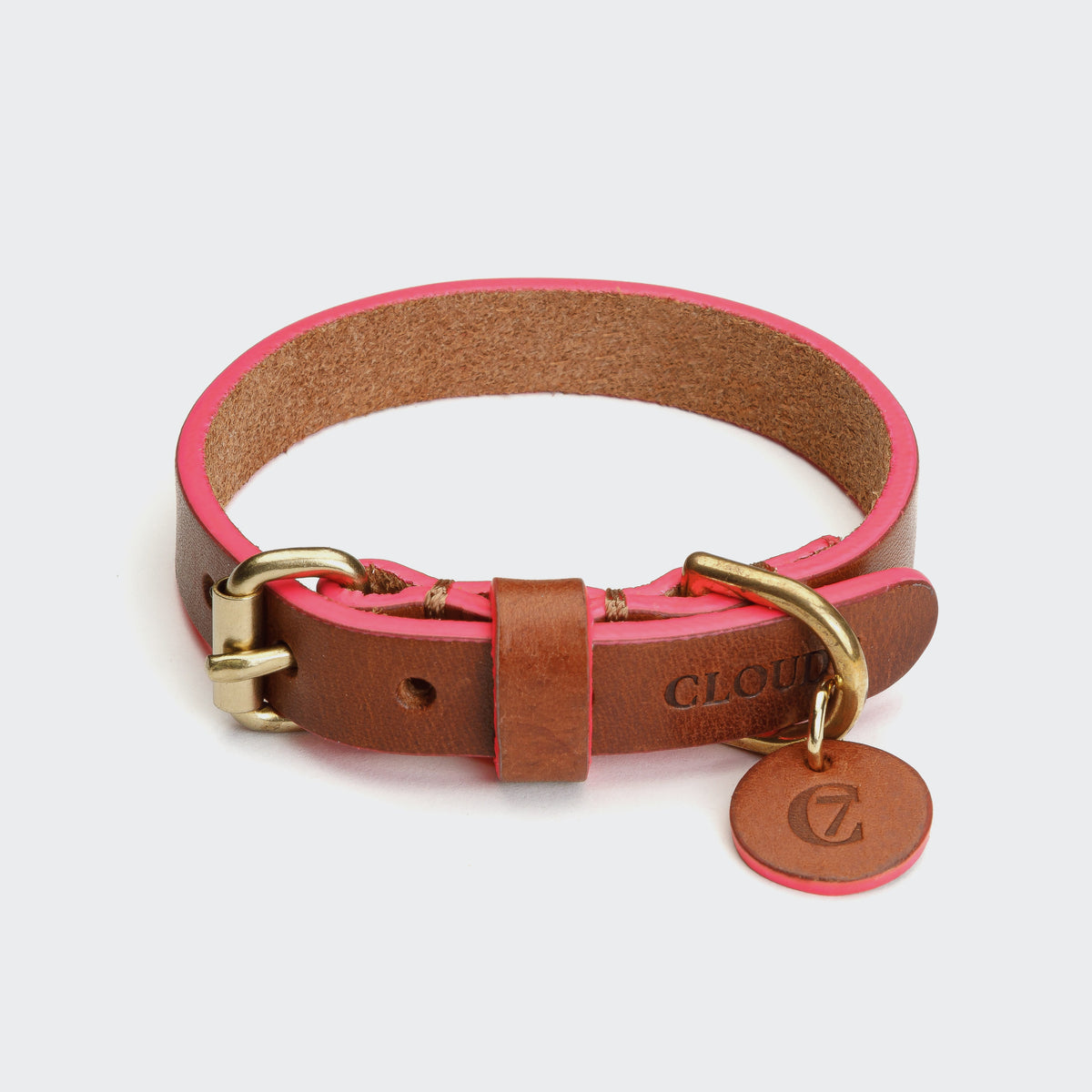 Dog Collar Prince Park Cognac/Pink product image