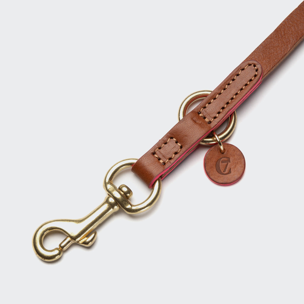 Dog Leash Prince Park Cognac/Pink product image