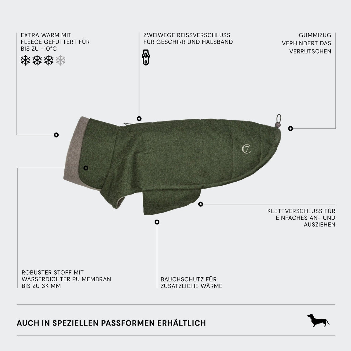 Dog Coat Brooklyn Flannel Fern Green product image