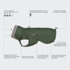Dog Coat Brooklyn Long Flannel Fern Green product image