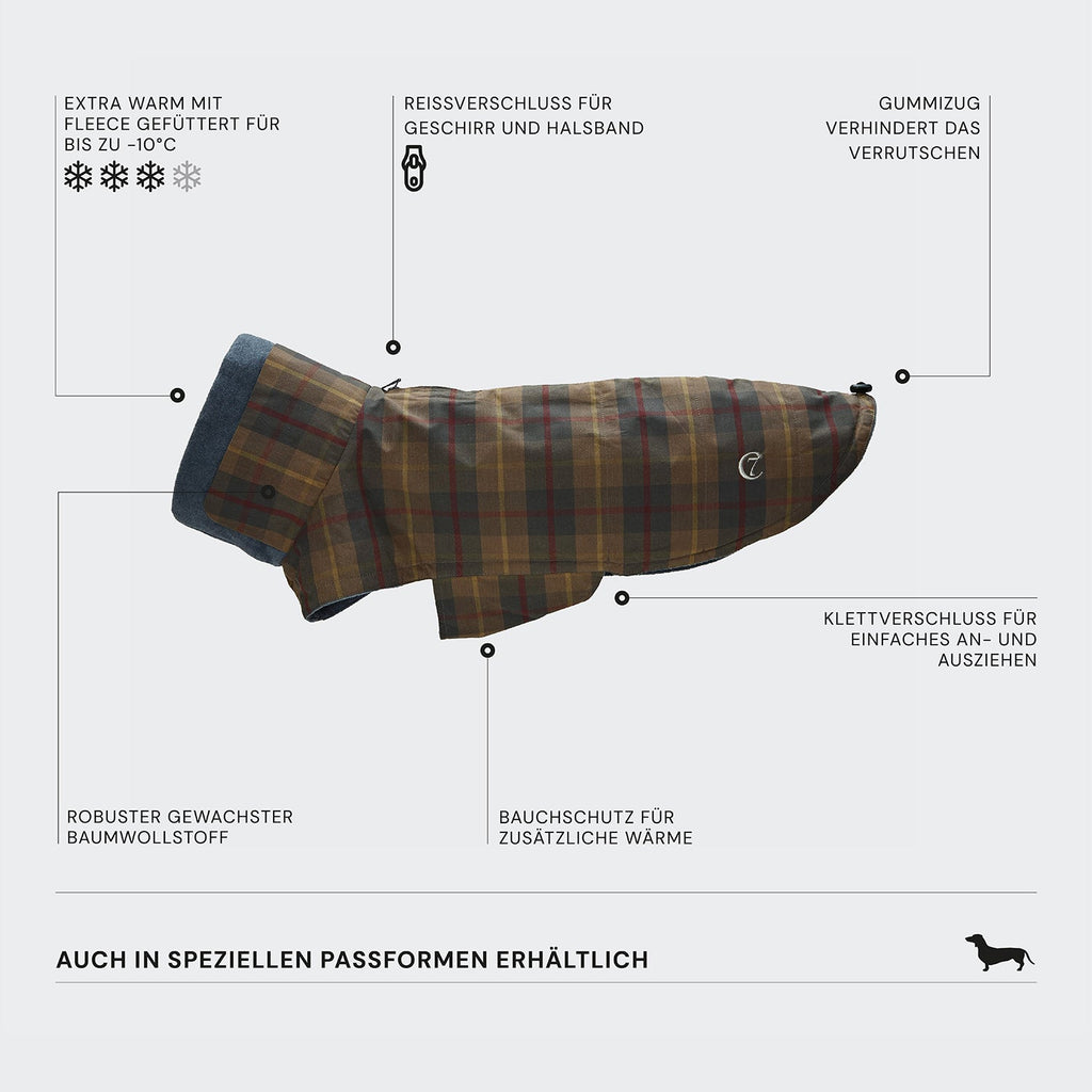 Dachshund Coat Brooklyn Waxed Tartan product image