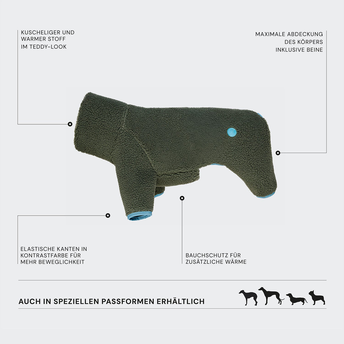 Italian Greyhound Sweater Cornwall Teddy Olive product image