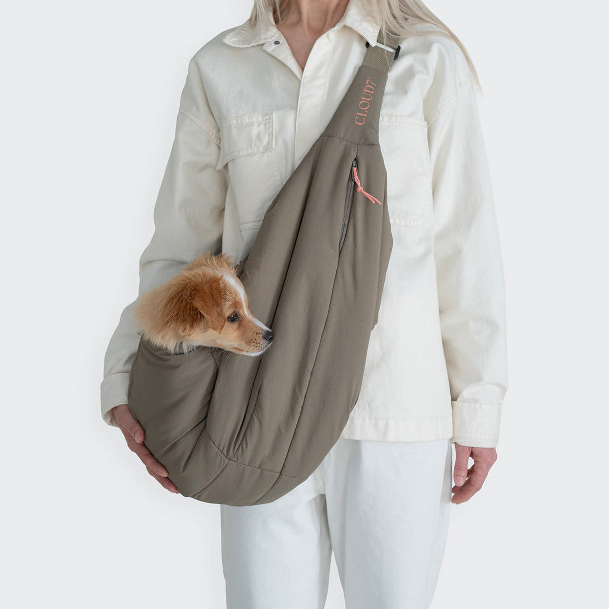 Dog Sling Bag LTTL Puffer Khaki/Peach product image