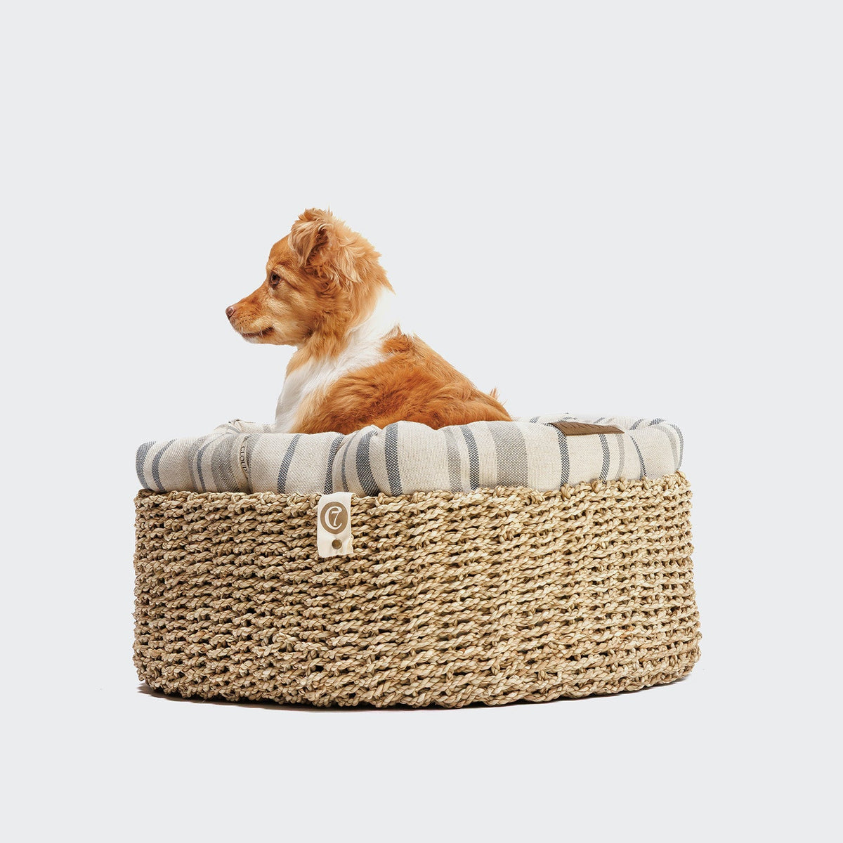 Dog Basket Lazy Linen Stripes Natural/Blue product image