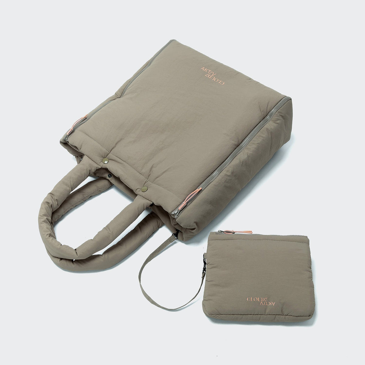 Travel Bed & Tote Bag AKTIV Puffer Khaki/Peach product image