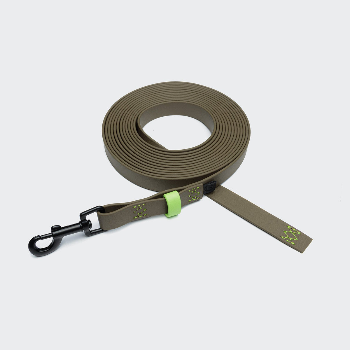 Long Line Dog Leash BioThane Ipanema Olive-Neongreen product image