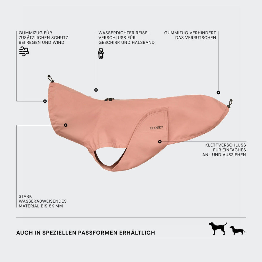 Dachshund Raincoat Dublin 2.0 Faded Rose product image