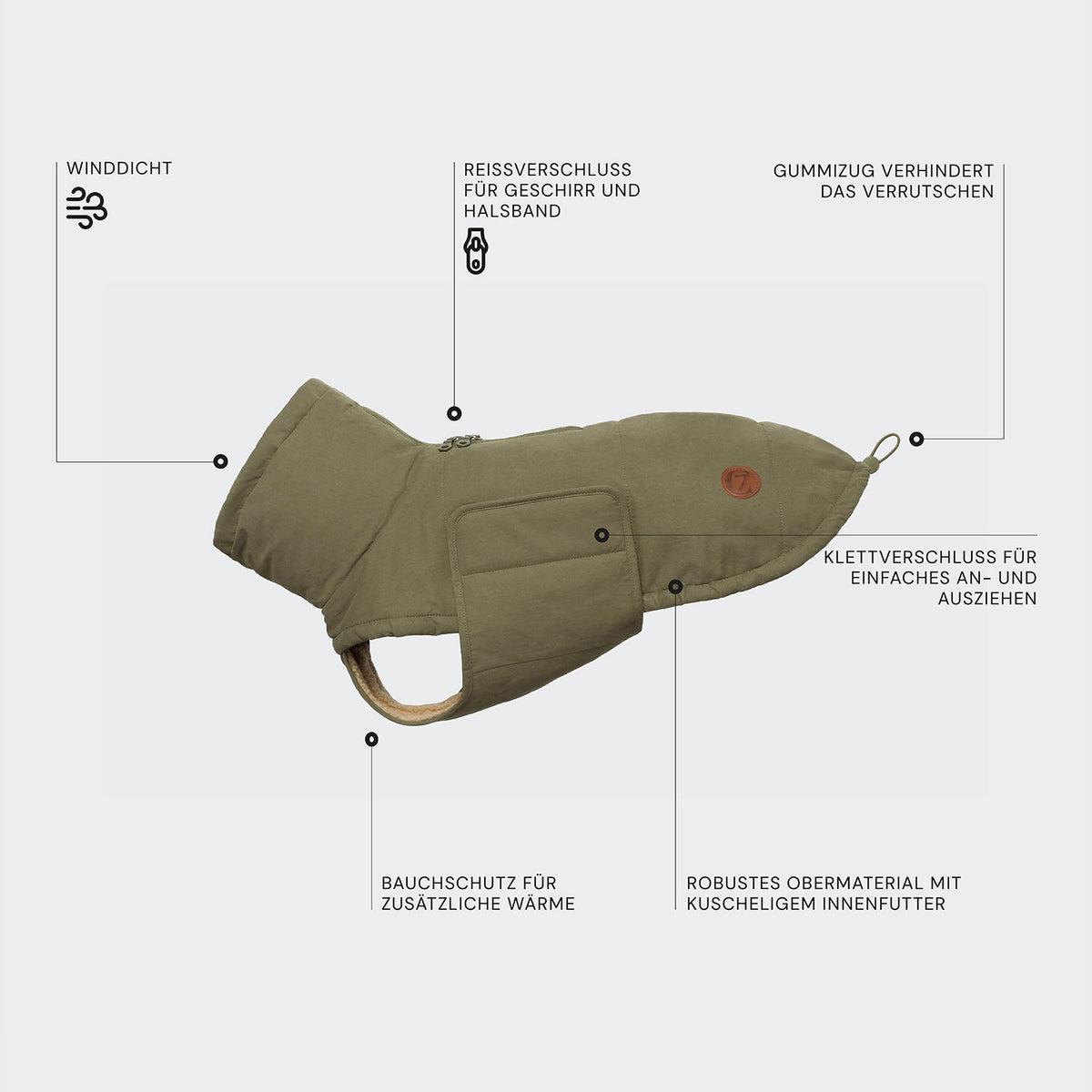 Dog Coat Yukon Teddy Khaki product image
