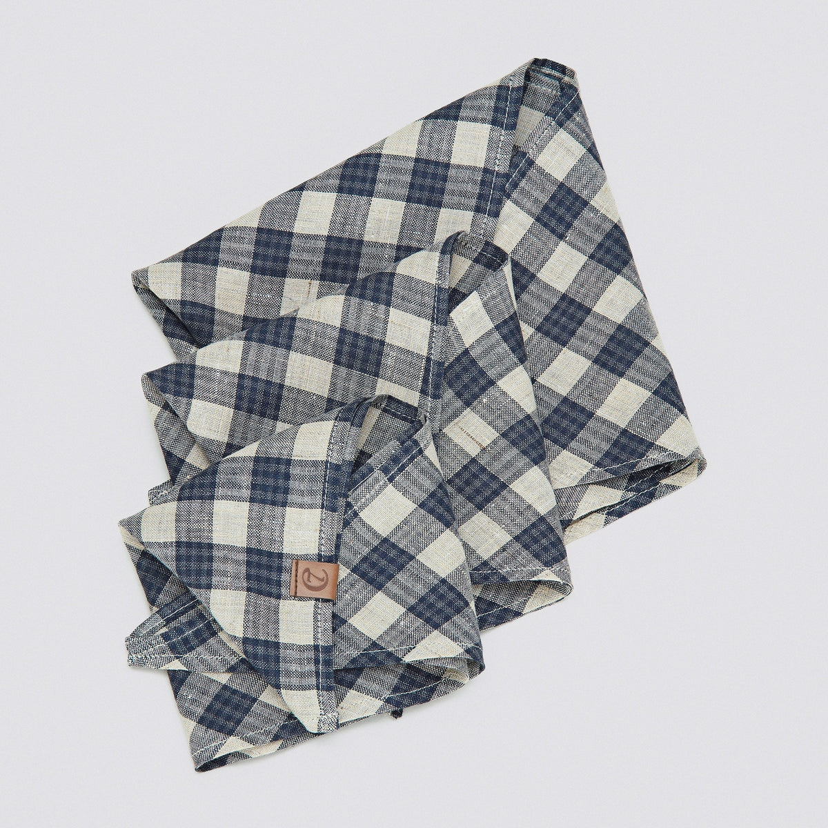Dog Bandana Check Dark Blue - Beige product image