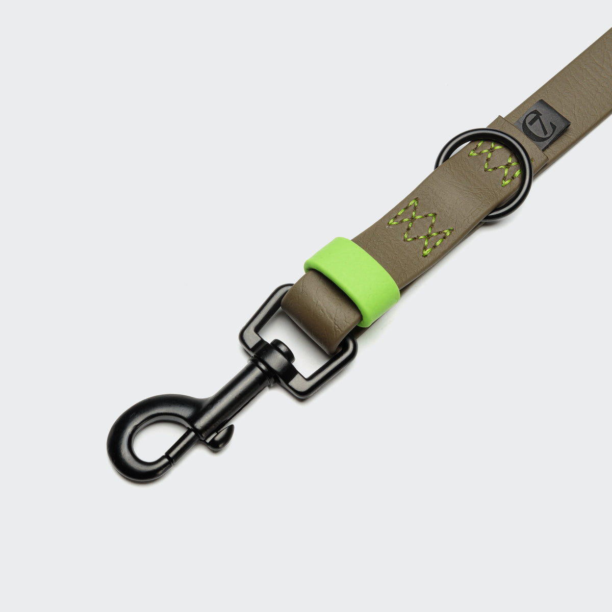 Adjustable Dog Leash BioThane Ipanema Olive-Neon Green product image