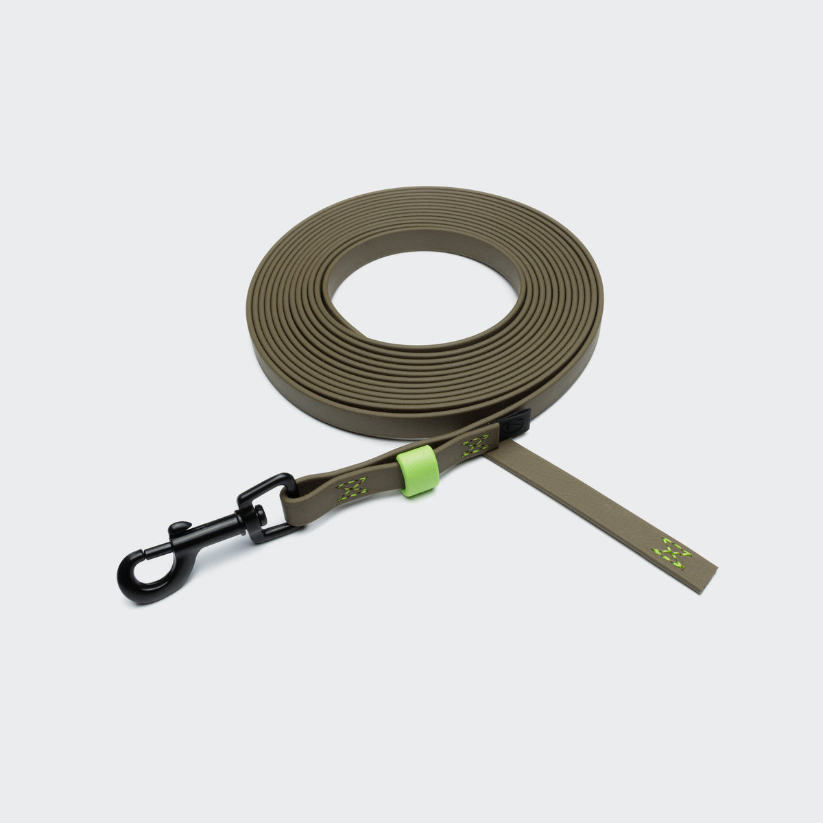 Long Line Dog Leash BioThane Ipanema Olive-Neongreen product image