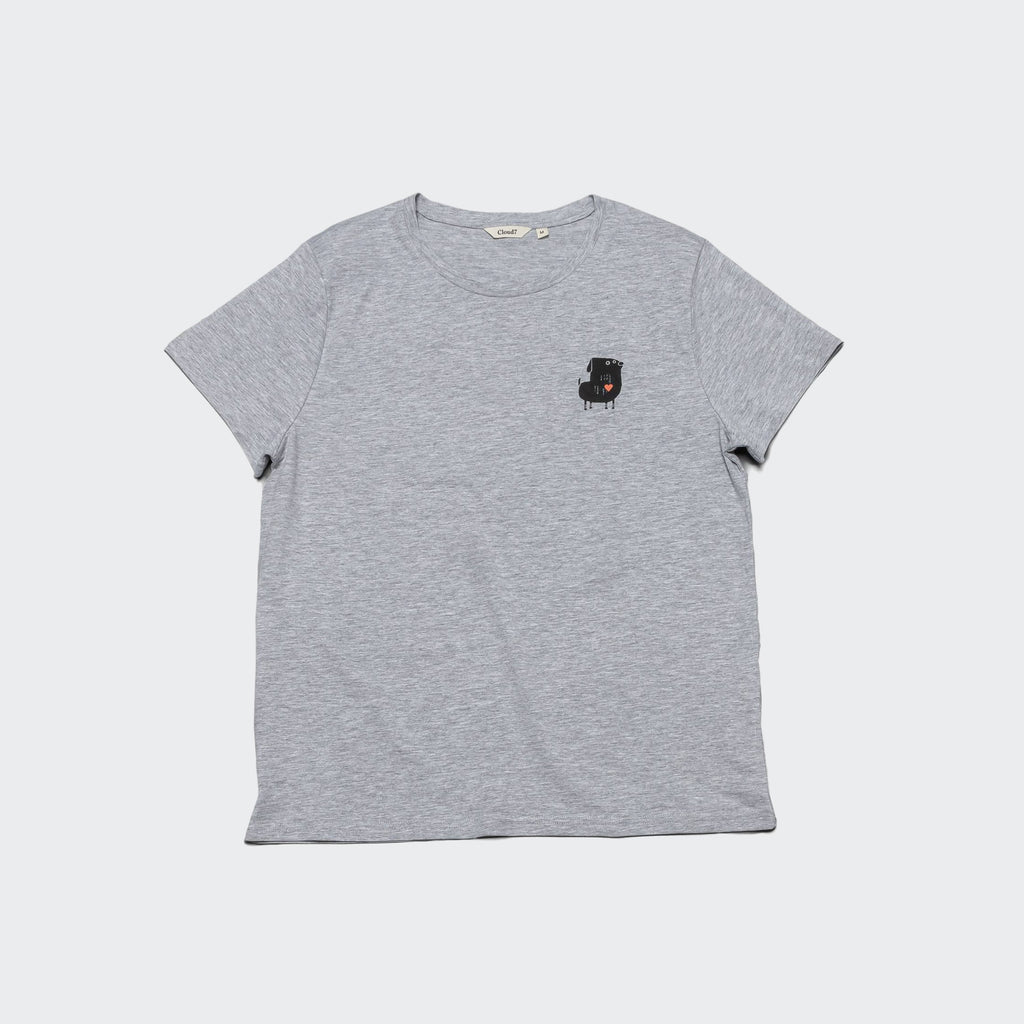 RESC7UE T-Shirt Heart Grey Mélange product image
